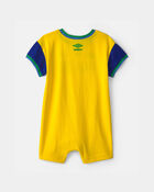 Baby Umbro Brazil Soccer Romper - Blue/Yellow/Green, image 4 of 6 slides