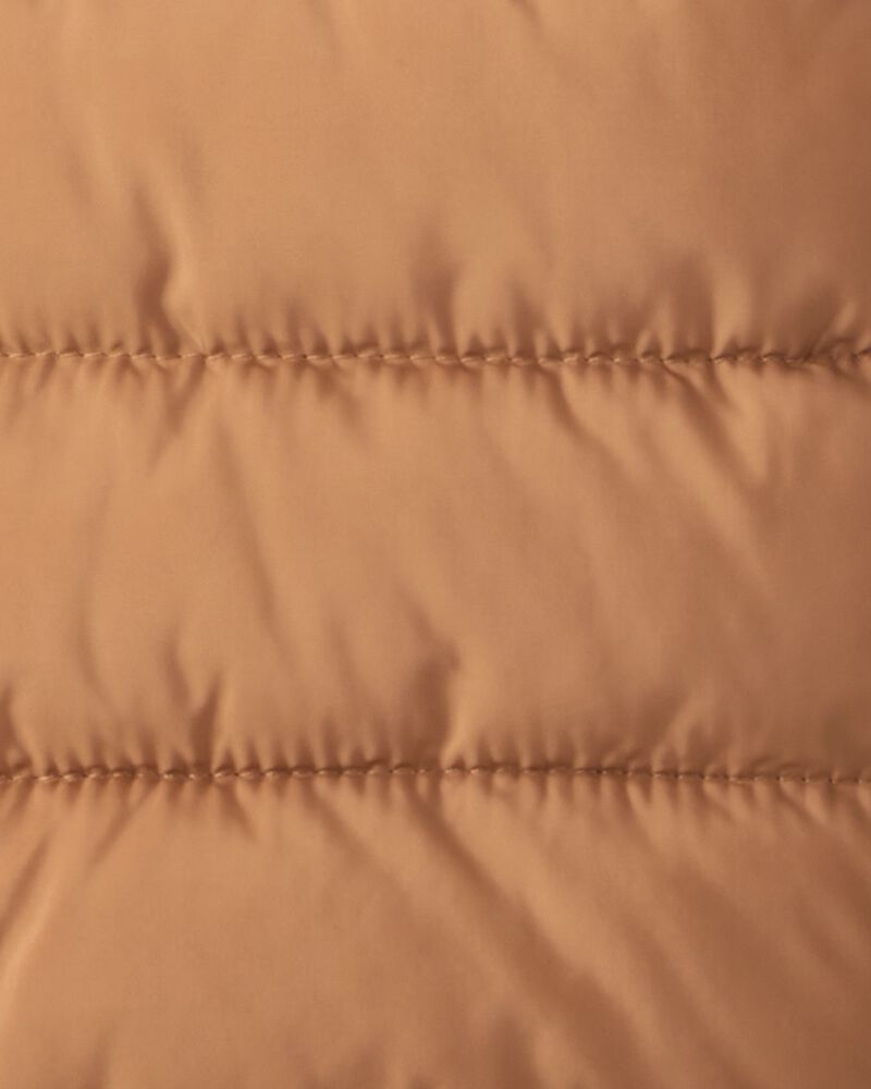 Toddler Packable Hooded Puffer Jacket - Brown, image 4 of 4 slides