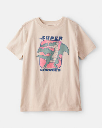 Boys Dragon Short-Sleeve Graphic Tee - Brown, 
