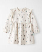 Toddler Girl Organic Cotton French Terry Dress in Berry Blossom Print, image 1 of 5 slides