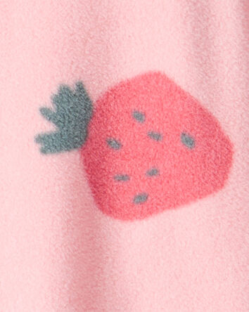 Baby Girl 1-Piece Strawberry Fleece Footie Pajamas - Pink, 