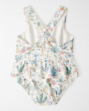 Baby Girl Recycled Tropical-Print Swimsuit, 