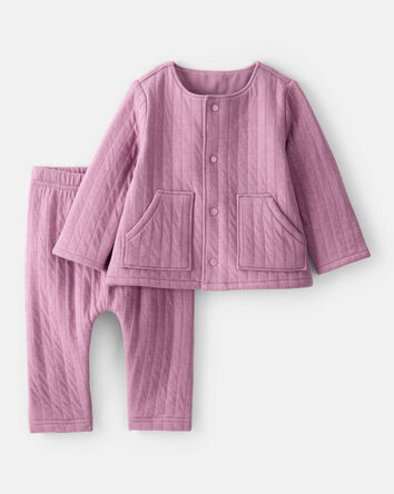 Baby Girl 2-Piece Long-Sleeve Sweater & Pant Set - Pink, 
