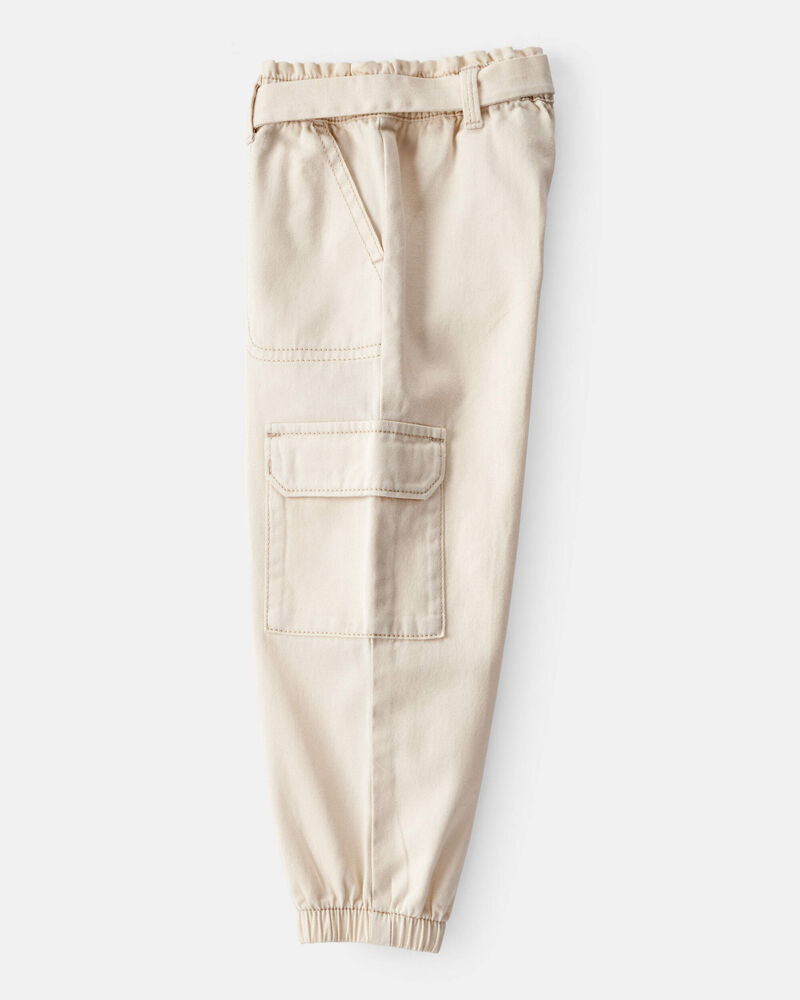 Toddler Girl 2-Piece Love to Play Graphic Tee & Cotton Cargo Joggers Set - Ivory/Pink, image 7 of 8 slides