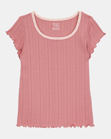 Kid Pointelle Baby Tee - Pink, 