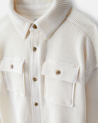 Toddler Boy Long-Sleeve Waffle Knit Utility Shirt - White, image 2 of 4 slides