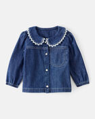 Baby Girl Western Denim Long-Sleeve Top - Blue, image 1 of 3 slides
