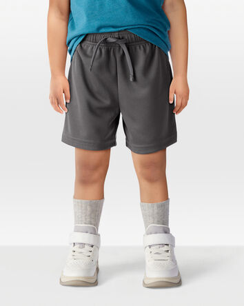 Toddler Boy Active Mesh Shorts  - Grey, 