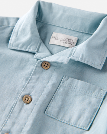 Baby Linen Romper Made with Organic Cotton, 