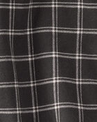Baby Boy Plaid Woven Long-Sleeve Button-Down Bodysuit - Black, image 2 of 3 slides