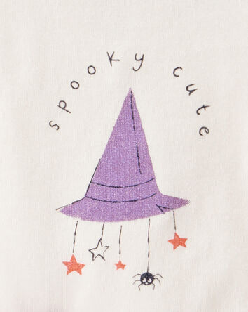 Baby Girl 2-Piece Halloween "Spooky Cute" Bodysuit & Tutu Pant Set - Ivory/Purple
, 