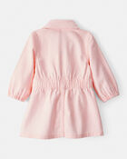 Baby Girl Embroidered Cotton Long-Sleeve Dress - Pink, image 2 of 6 slides