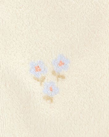 Baby Floral Print 2-Way Zip Terry Sleep & Play Pajamas - Ivory, 