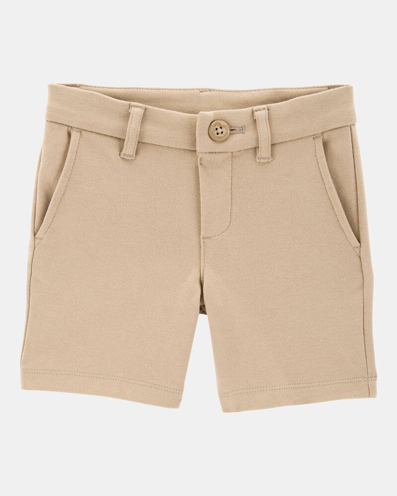 Toddler 3-Pack Ponte Knit Uniform Shorts - Khaki, image 2 of 6 slides