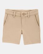 Toddler 3-Pack Ponte Knit Uniform Shorts - Khaki, image 2 of 6 slides