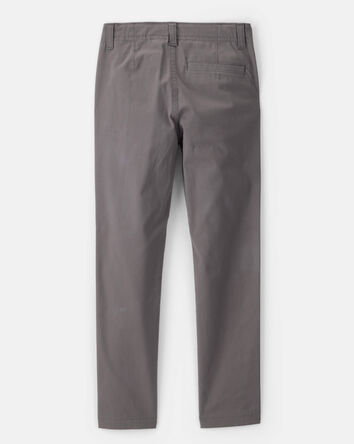 Boys Flat Front Fashion Pants - Grey, 