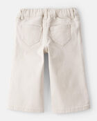 Baby Embroidered Stretch Denim Wide Leg Jeans - Cream, image 2 of 5 slides