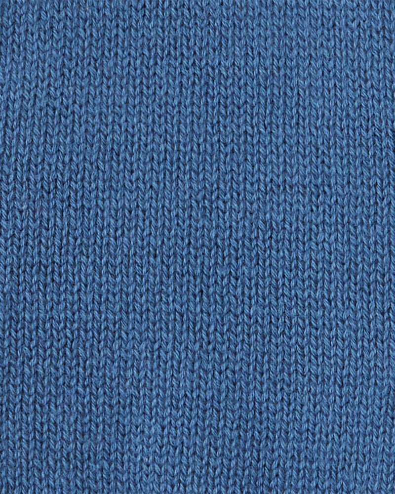 Baby Boy Cotton Long-Sleeve Cardigan Sweater - Blue/Red, image 2 of 3 slides