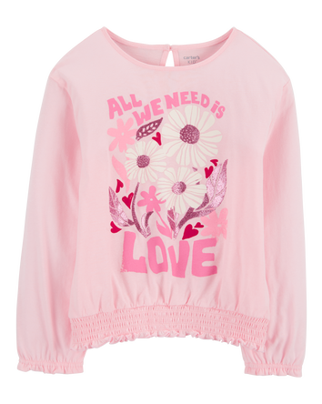 Kid Girl Knit Long-Sleeve Fashion Top - Pink, 
