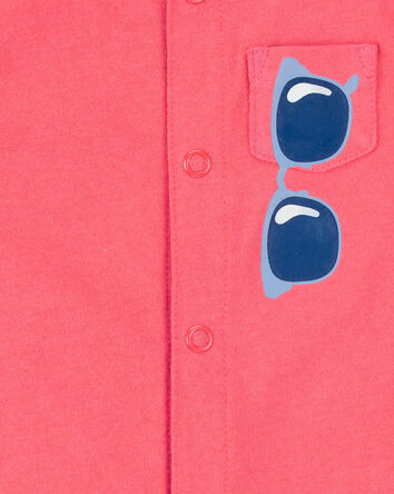 Baby Boy Sunglasses Snap-Up Romper - Coral, 