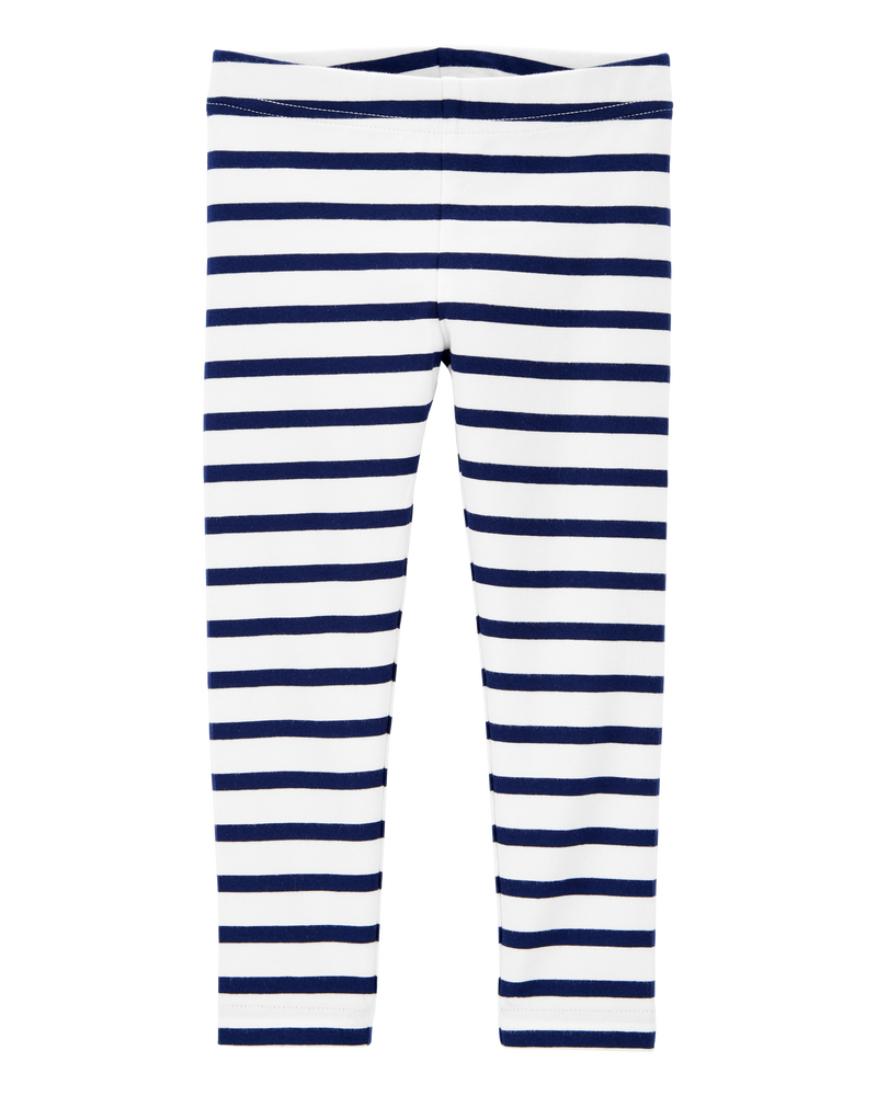 Toddler Cotton Striped Stretch Leggings, image 1 of 4 slides