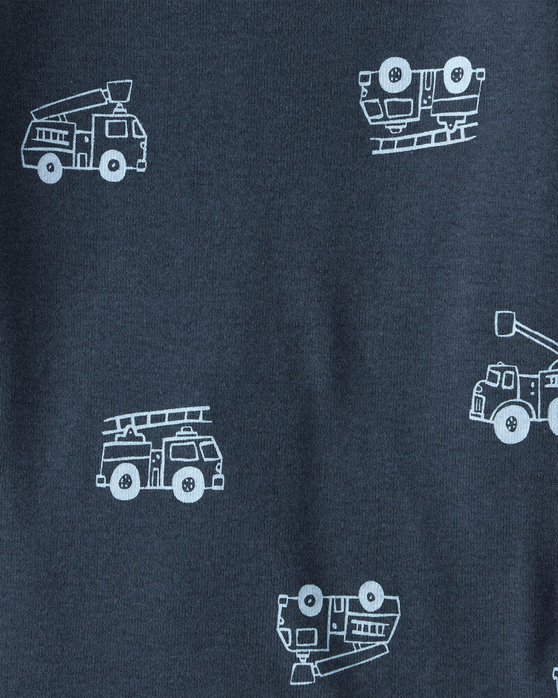 Baby Boy 4-Pack Construction Print Long-Sleeve Multipack Bodysuits - White/Navy Blue, image 5 of 6 slides