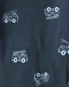 Baby Boy 4-Pack Construction Print Long-Sleeve Multipack Bodysuits - White/Navy Blue, image 5 of 6 slides