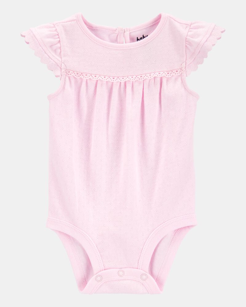 Baby 2-Piece Pointelle Bodysuit & Embroidered Hem Pants Set, image 2 of 7 slides