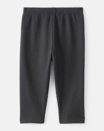 Baby Girl Pull-On Stretch Cozy Leggings - Black, 