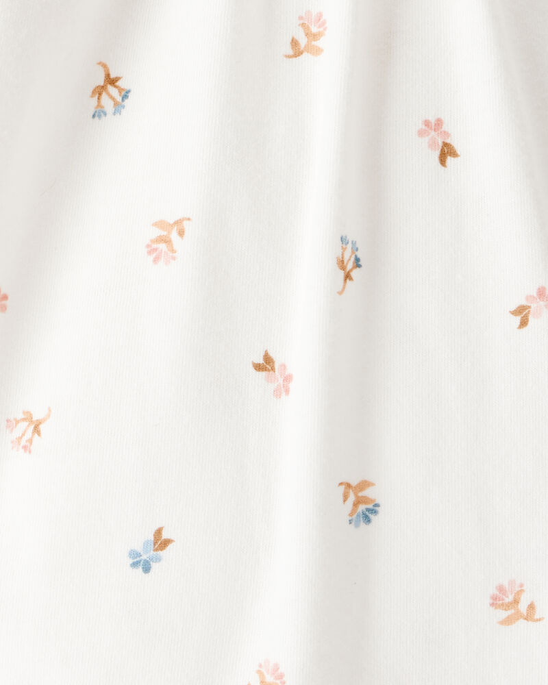 Baby Girl Floral Print Long-Sleeve Fashion Bodysuit - Ivory, image 3 of 4 slides