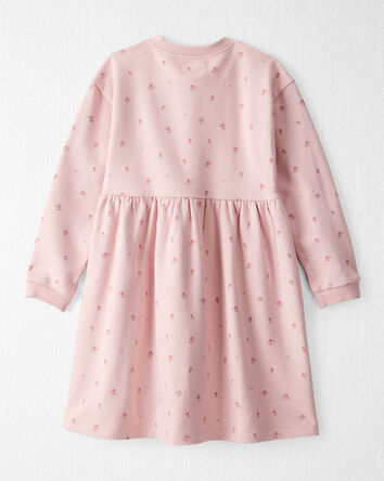 Girls French Terry Dress Made with Organic Cotton in Blush Petals Print, 