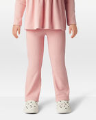 Toddler Girl 2-Piece Peplum Top & Cotton Flared Leggings Set - Pink, image 7 of 8 slides