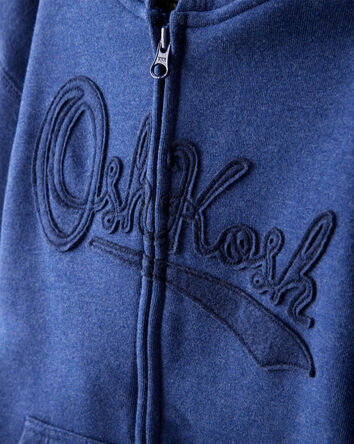 Boys OshKosh Logo Fleece Zip Jacket - Blue, 