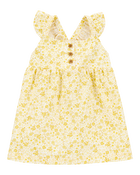 Baby Girl Floral Flutter Dress -  Yellow, image 1 of 4 slides