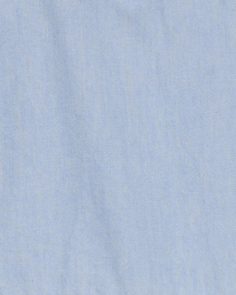 Toddler Two-Toned Short-Sleeve Denim Dress, image 3 of 4 slides