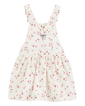 Toddler Girl Cherry-Print Jumper Dress - White, 