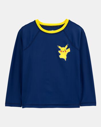 Boys Pok&eacute;mon&trade; Pikachu Long-Sleeve Rashguard Swim Top - Navy, 