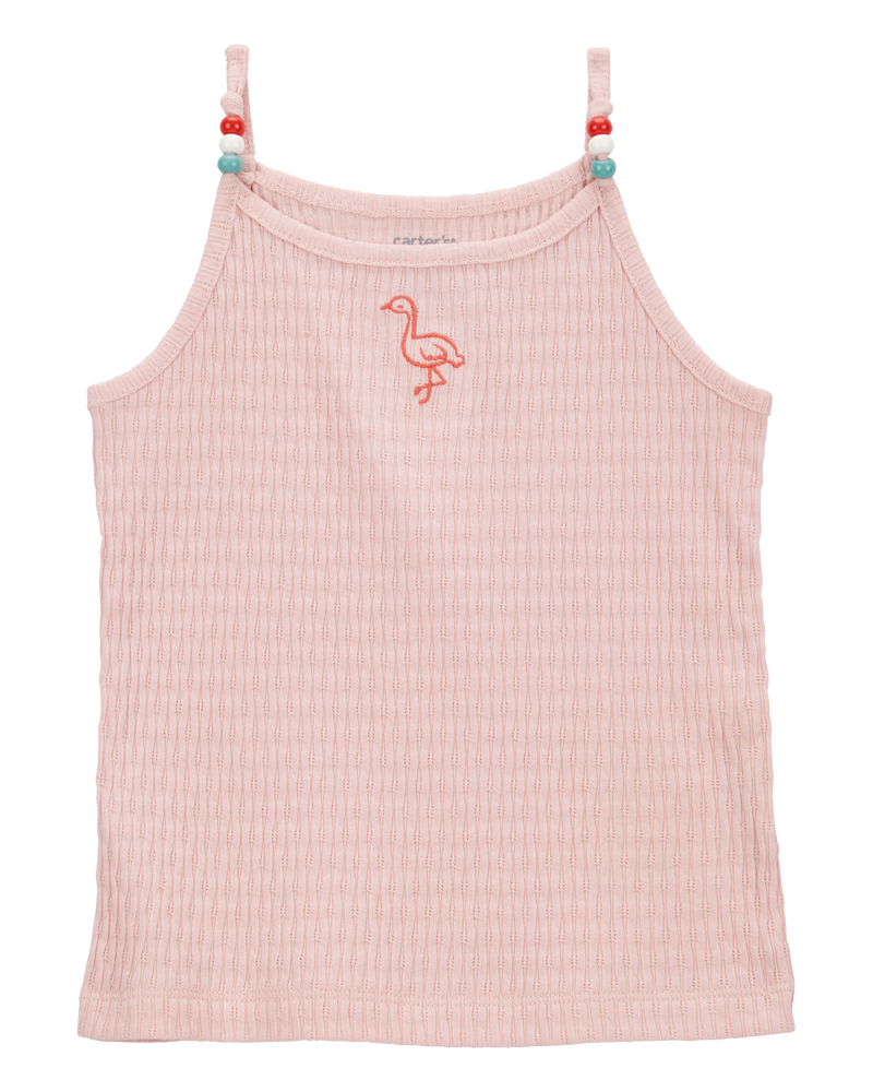 Toddler Flamingo Ribbed Tank Top, image 1 of 4 slides