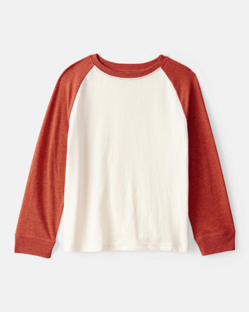 Boys Long-Sleeve Raglan Tee - Orange, 