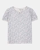 Toddler Short-Sleeve Floral Fashion Top, image 1 of 3 slides