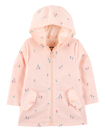 Toddler Girl Floral Rain Jacket - Pink, 