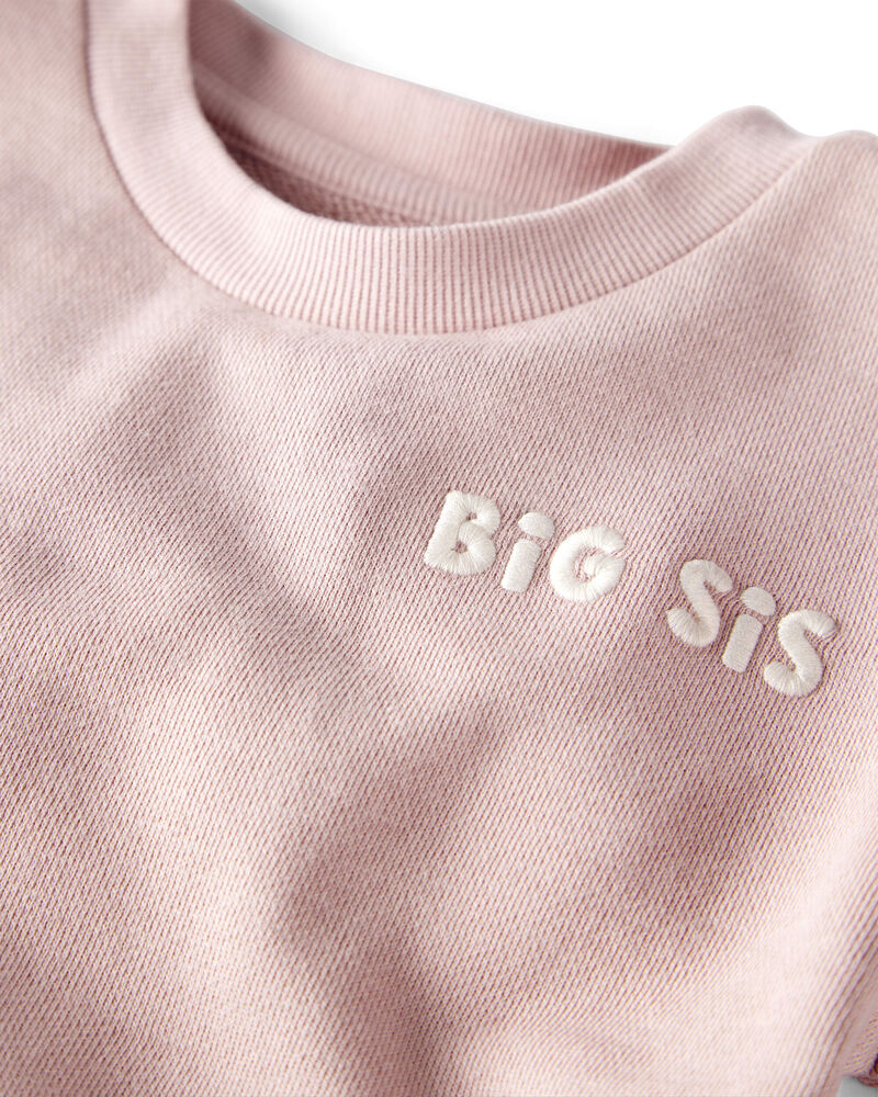 Toddler Girl Organic Cotton Big Sis Sweatshirt, image 2 of 4 slides