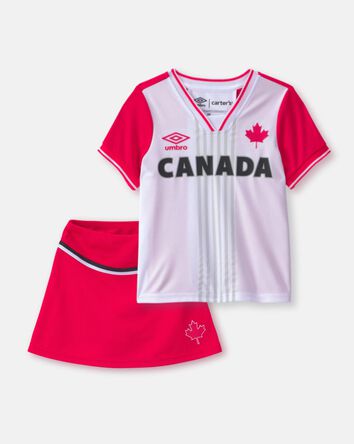 Toddler Girl 2-Piece Umbro Canada Soccer Jersey & Skort Set - Red/White, 