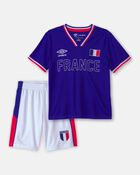 Kids 2-Piece Umbro France Soccer Jersey & Short Set - Blue/Red/White, image 1 of 12 slides