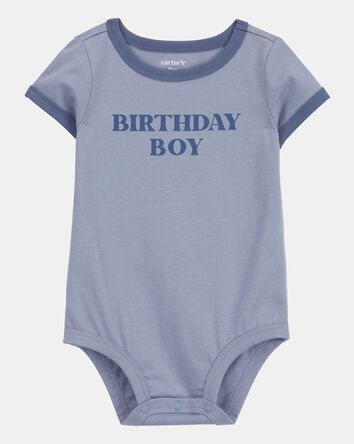 Baby 2-Piece Birthday Boy Bodysuit & Short Set - Blue, 