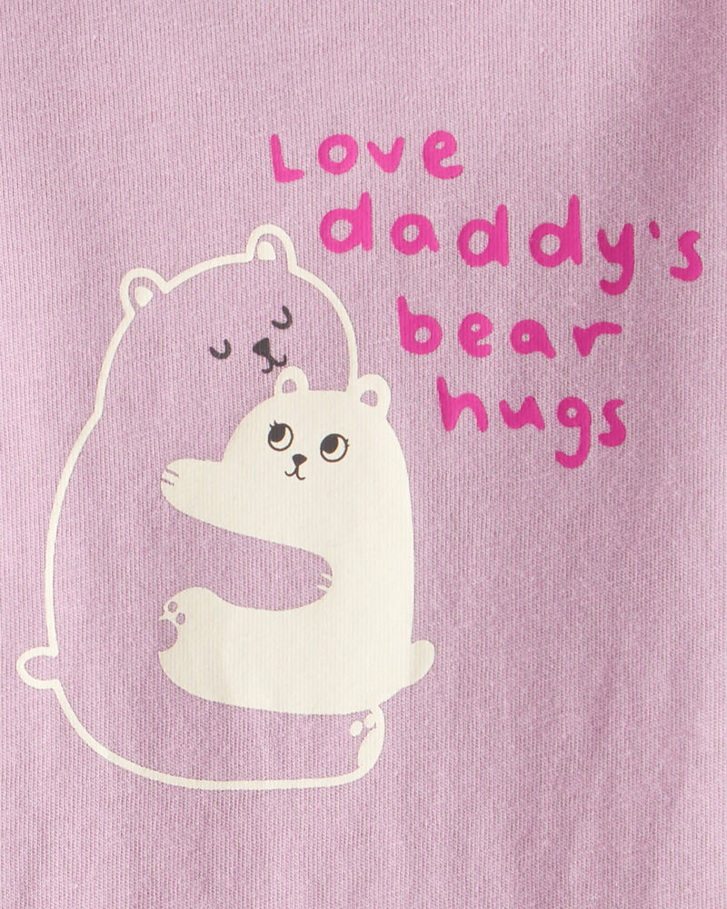 Baby Girl Bear Hugs Long-Sleeve Graphic Bodysuit - Pink, image 2 of 3 slides