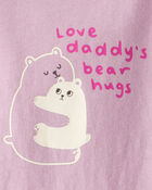 Baby Girl Bear Hugs Long-Sleeve Graphic Bodysuit - Pink, image 2 of 3 slides