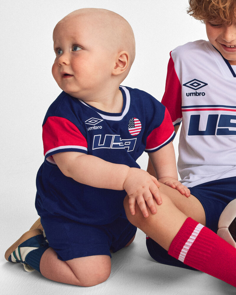 Baby Umbro USA Soccer Romper - Navy Blue, image 2 of 6 slides