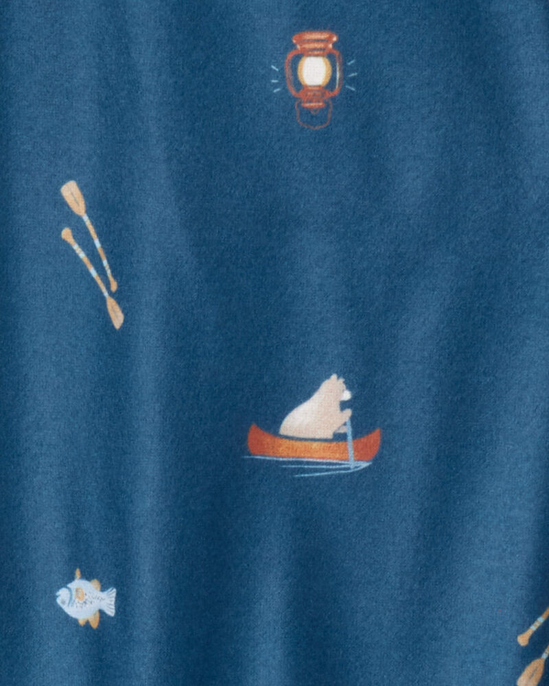 Toddler 2-Piece Camp Snooze Loose Fit Pajamas - Navy/White, image 2 of 5 slides