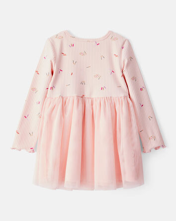 Toddler Girl Floral Print Long-Sleeve Dress - Pink, 